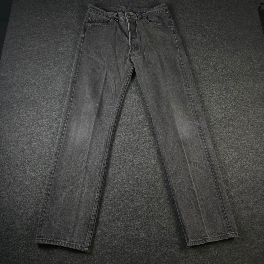 Vtg 90s Levis 501-0660 Faded Black Jeans Button Fly Men's 34x32 (Fits 32x31)